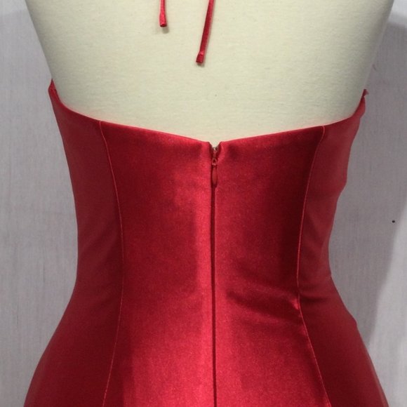 NEW LONG OFF THE SHOULDER SLEEVELESS SATIN SHEATH GOWN WITH ZIPPER BACK CD CH112 - Picture 7 of 9